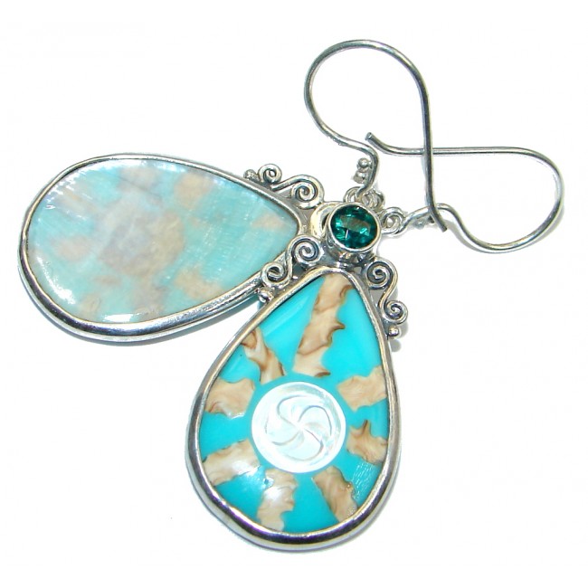 Simple Beauty Mint Shell Sterling Silver handcrafted earrings