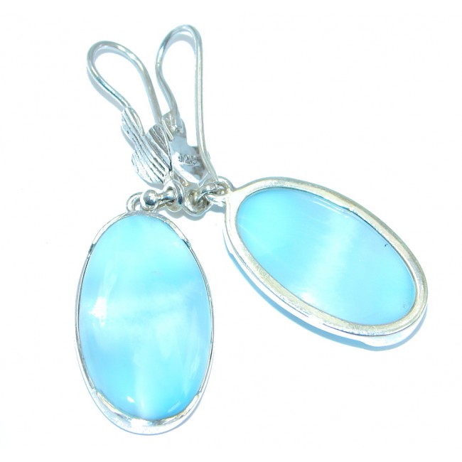 Blue Heaven genuine Larimar Sterling Silver earrings