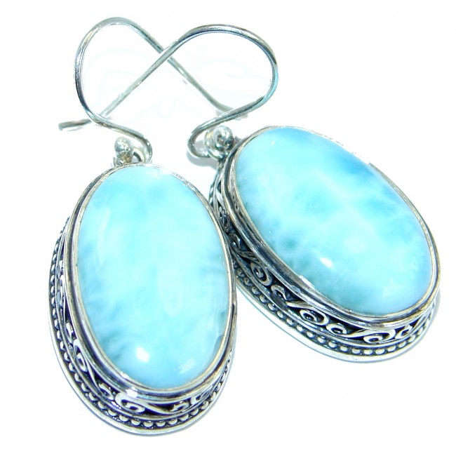 Sublime Blue Heaven genuine Larimar Sterling Silver earrings