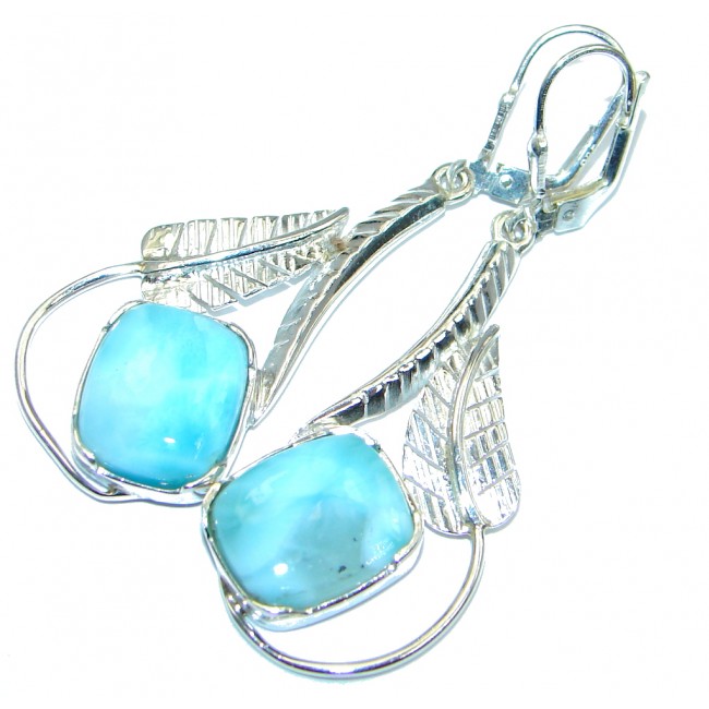 Blue Heaven genuine Larimar Sterling Silver handmade earrings