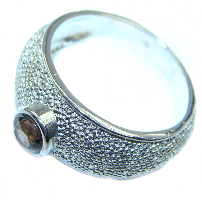 Genuine Smoky Topaz Sterling Silver handmade ring size 9