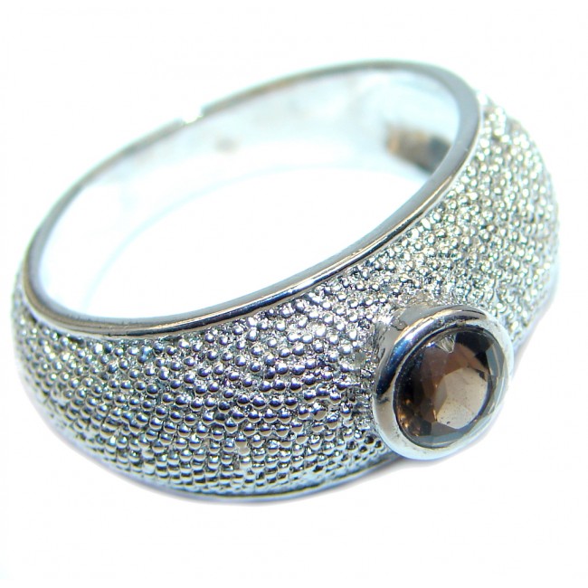 Genuine Smoky Topaz Sterling Silver handmade ring size 9
