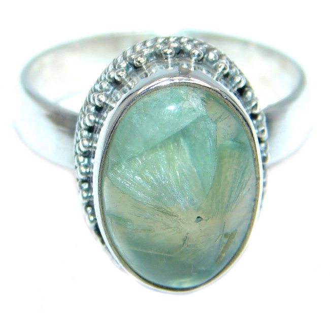 Sublime genuine Apatite Sterling Silver ring; s. 8