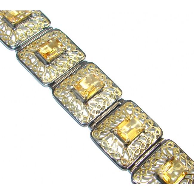 Royal Design Citrine Gold plated over Handcrafted Sterling Silver Bracelet