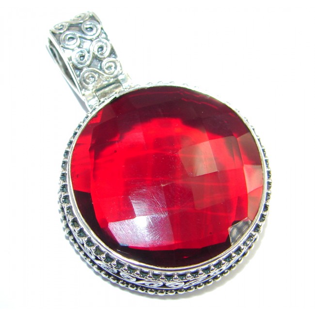 Good Energy created Ruby Sterling Silver handcrafted Pendant