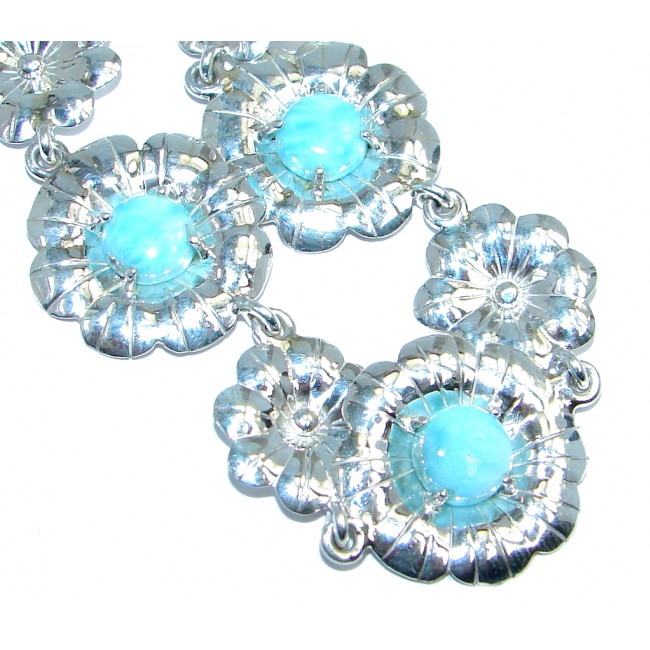 Sublime natural Blue Larimar Sterling Silver handmade Bracelet