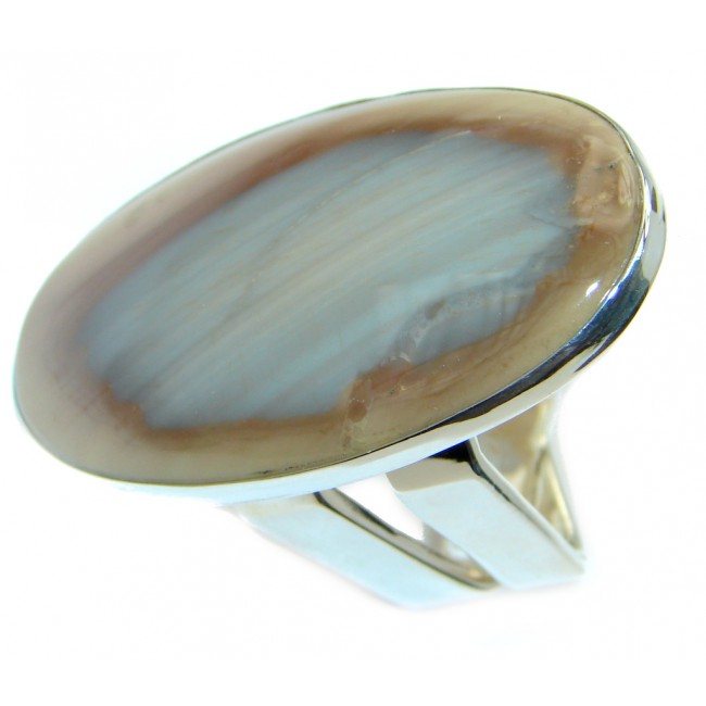 Modern Design Large authentic Imperial Jasper Sterling Silver ring size 6