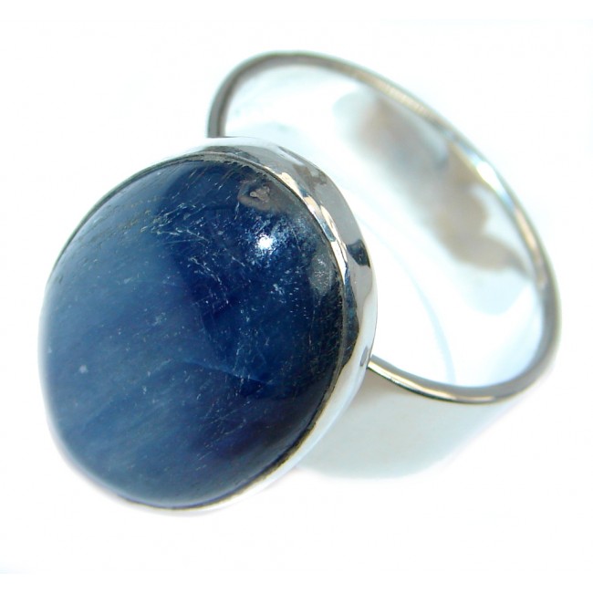 Large Authentic Blue Kyanite Sterling Silver handmade Ring s. 9