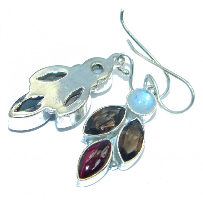 Genuine Multigem Sterling Silver handmade earrings