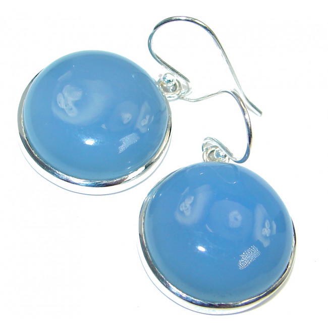 Simple Design excellent Chalcedony Agate Sterling Silver earrings