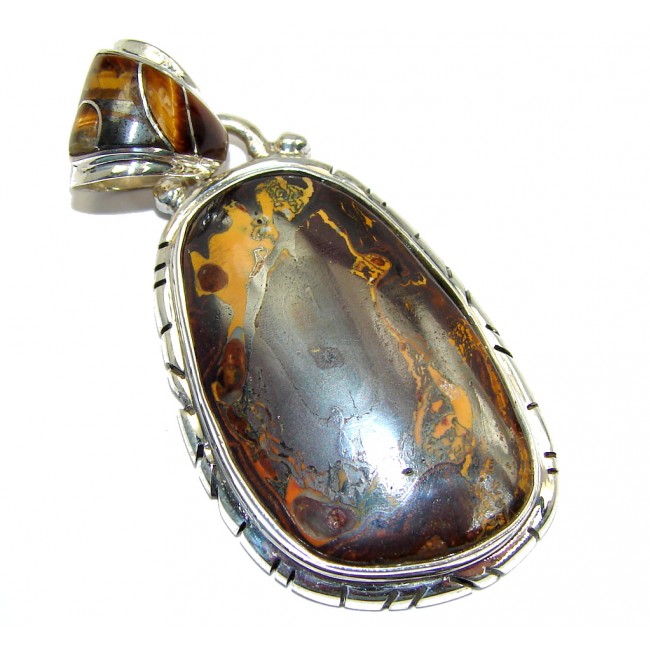 One of the kind genuine Koroit Opal handmade Sterling Silver Pendant