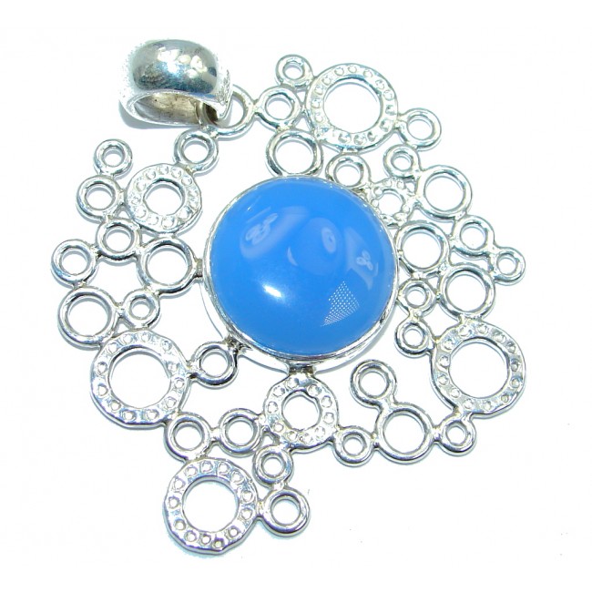 Blue Angel Chaklcedony Agate Sterling Silver handmade Pendant