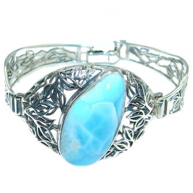 AAA+ quality Blue Larimar Oxidized Sterling Silver handmade Bracelet / Cuff