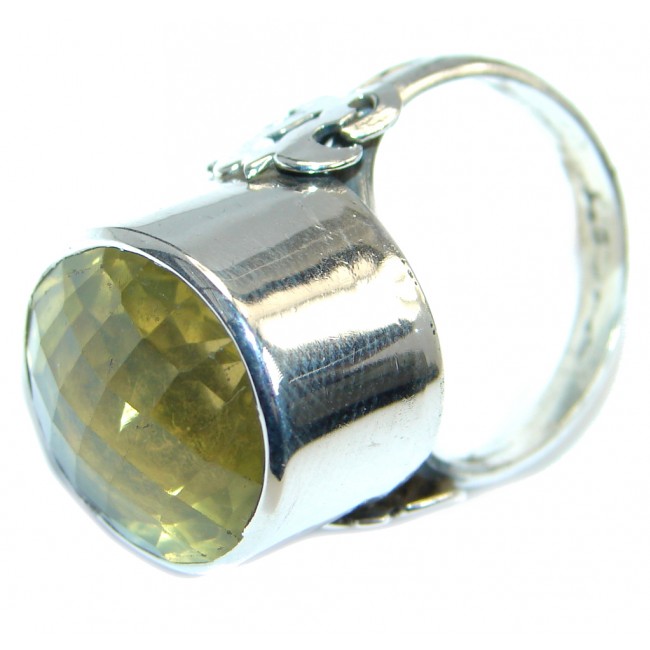 Energazing Yellow Citrine Sterling Silver Cocktail Ring size 9