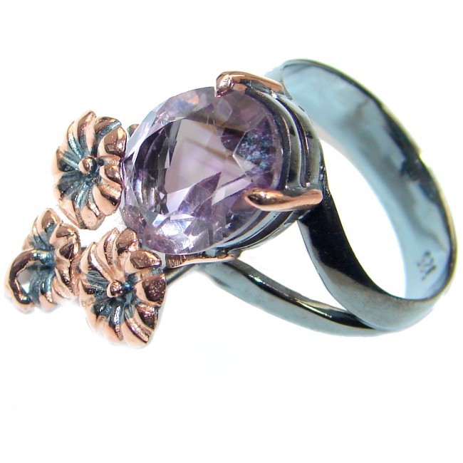 Supernova Amethyst Gold plated over Sterling Silver ring; s. 7