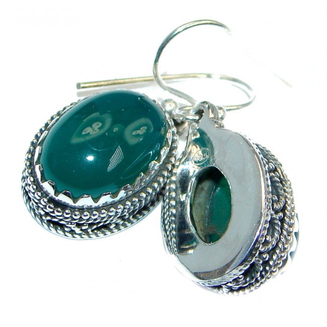 Rich Design Agate Sterling Silver handmade earrings