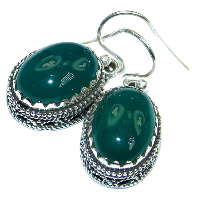 Rich Design Agate Sterling Silver handmade earrings
