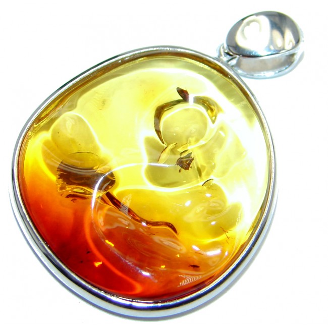Natural Baltic Amber Sterling Silver handcrafted Pendant