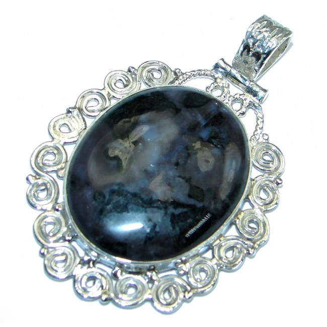 Amazing Black Obsidian Sterling Silver handmade Pendant