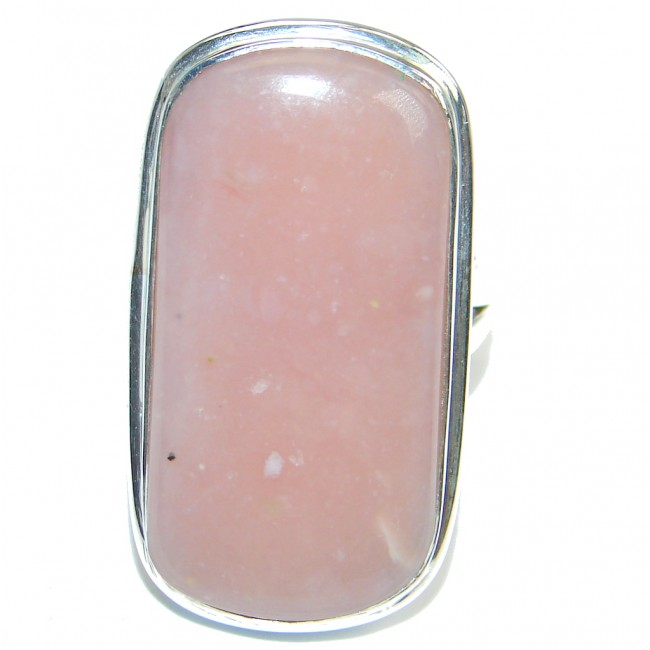 Great quality Pink Opal Sterling Silver handmade Ring size 7 adjustable