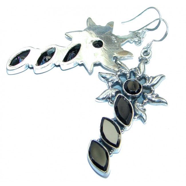 Genuine Onyx Sterling Silver handcrafted Earrings