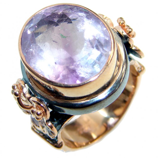 Vintage Style Amethyst Gold plated over Sterling Silver ring; s. 7