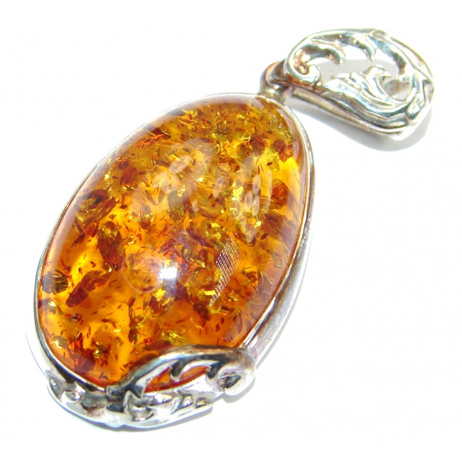 Sublime Natural Baltic Amber Sterling Silver handcrafted Pendant