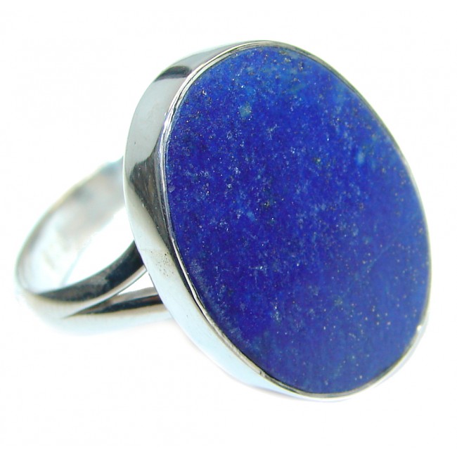 Genuine Lapis Lazuli Sterling Silver handmade Ring size 7 adjustable