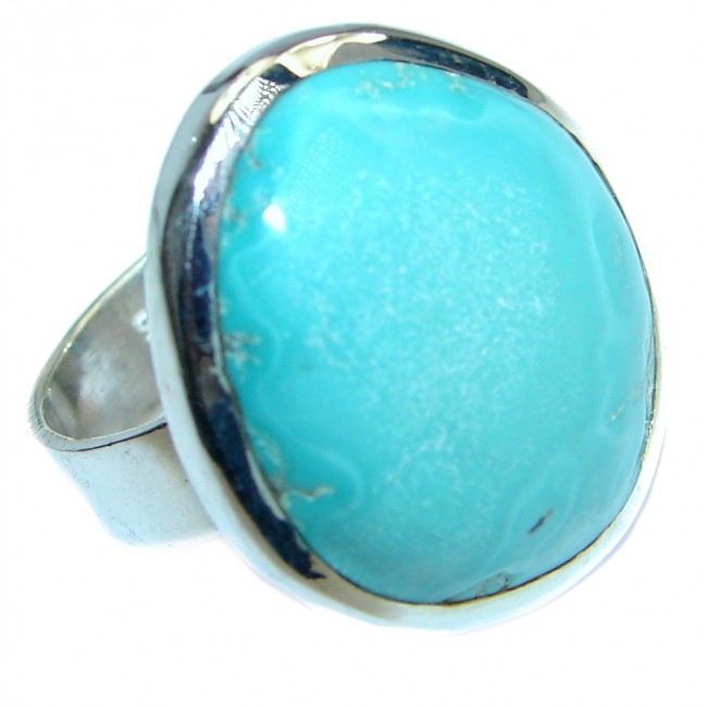 Genuine Turquoise Sterling Silver handmade Ring s. 7 1/4