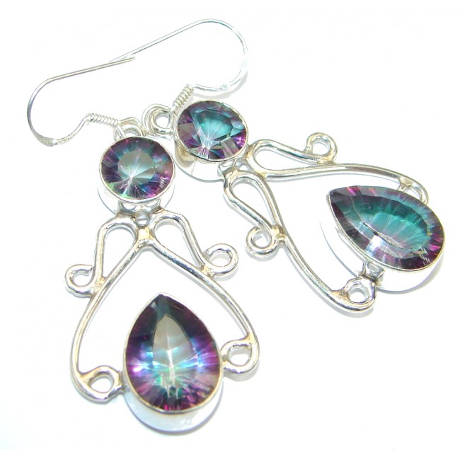 Rainbow Magic Cubic Zirconia Sterling Silver handmade earrings
