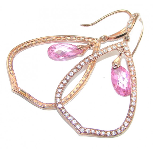 Posh Pink Topaz Rose Gold over Sterling Silver earrings
