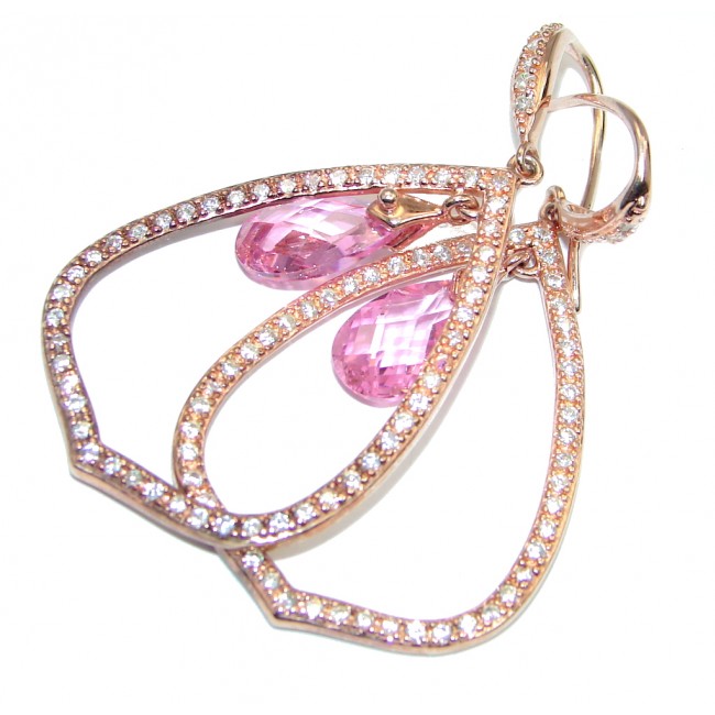Posh Pink Topaz Rose Gold over Sterling Silver earrings
