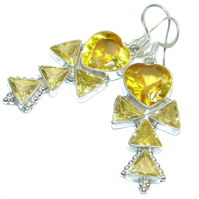Precious Cubic Zirconia Sterling Silver handmade earrings