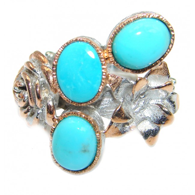 Excellent quality Sleeping Beauty Turquoise Sterling Silver handmade ring size 8