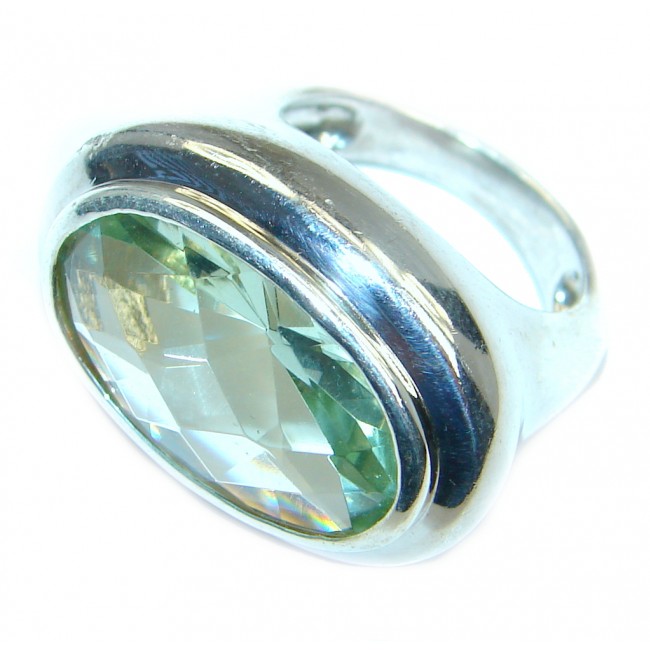 Supernova Green Amethyst Sterling Silver ring; s. 6
