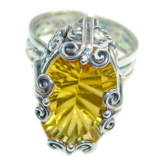Energazing Citrine Sterling Silver Cocktail Ring size 5 3/4