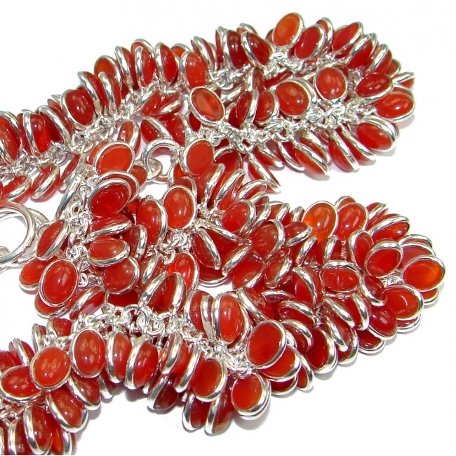 Natural Beauty Bold Carnelian Sterling Silver handmade Necklace