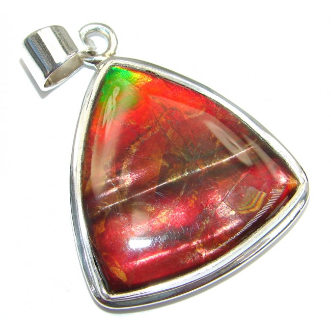 Authentic Beauty Canadian Ammolite Sterling Silver handmade Pendant