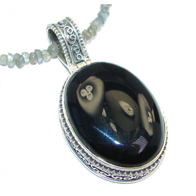 Genuine Onyx Labradorite Sterling Silver handmade necklace
