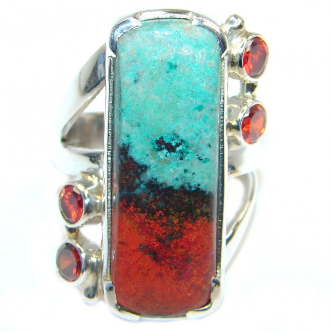 Perfect Sonora Jasper Sterling Silver handcrafted Ring size 7 1/4