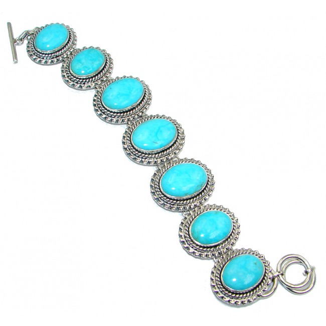 Genuine Sleeping Beauty Turquoise .925 Sterling Silver handmade Bracelet