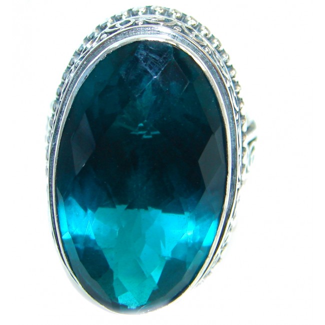 Energazing created Apatite Quartz Sterling Silver Ring size 7