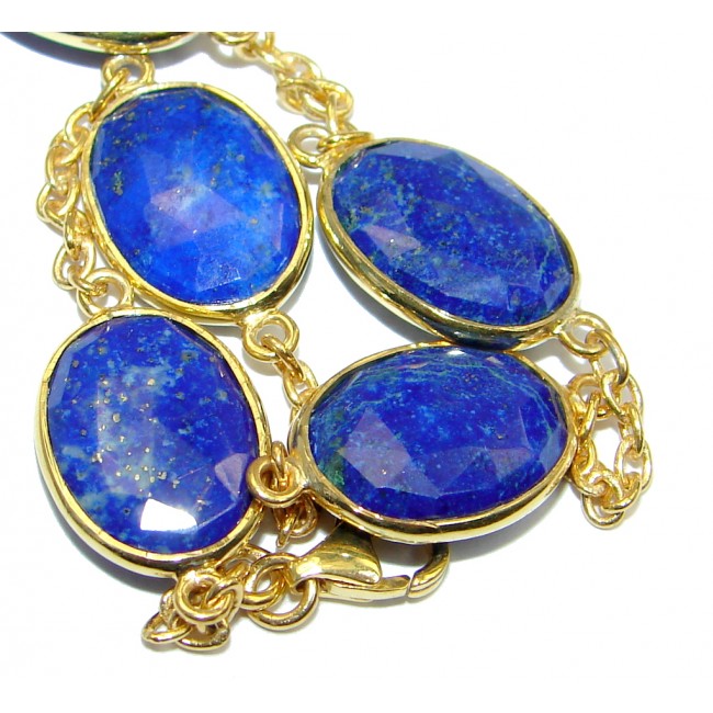 Flawless Passion Lapis Lazuli Gold Rhodium plated over Sterling Silver Bracelet
