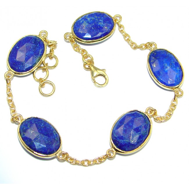 Flawless Passion Lapis Lazuli Gold Rhodium plated over Sterling Silver Bracelet