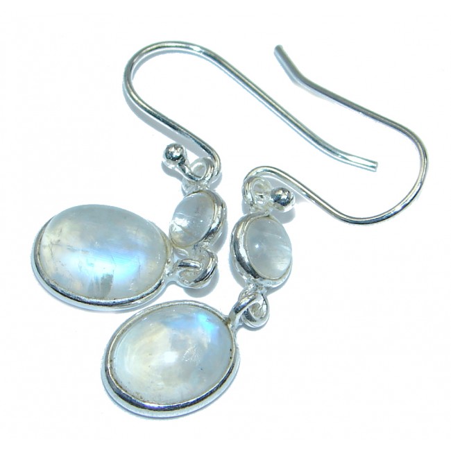 Stylish Fire Moonstone Sterling Silver handmade earrings