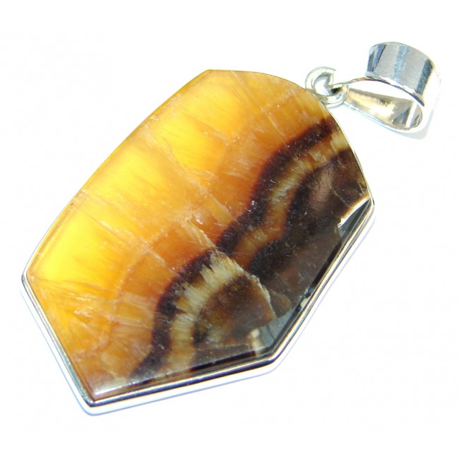 Natural color Honey Onyx Sterling Silver handmade Pendant