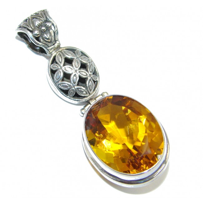Genuine Citrine Sterling Silver handcrafted Pendant