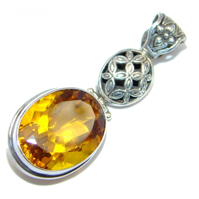 Genuine Citrine Sterling Silver handcrafted Pendant