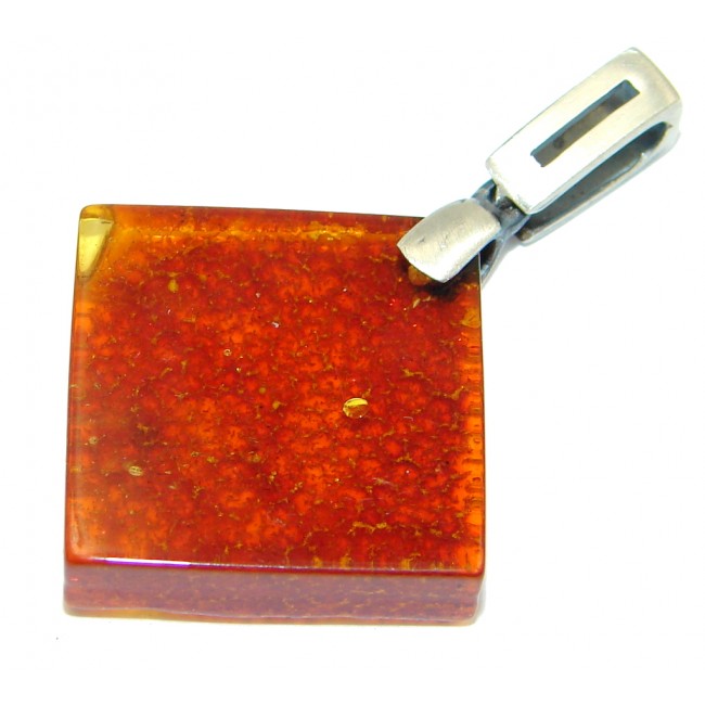 Golden Tears Genuine Baltic Polish Amber Sterling Silver handcrafted pendant