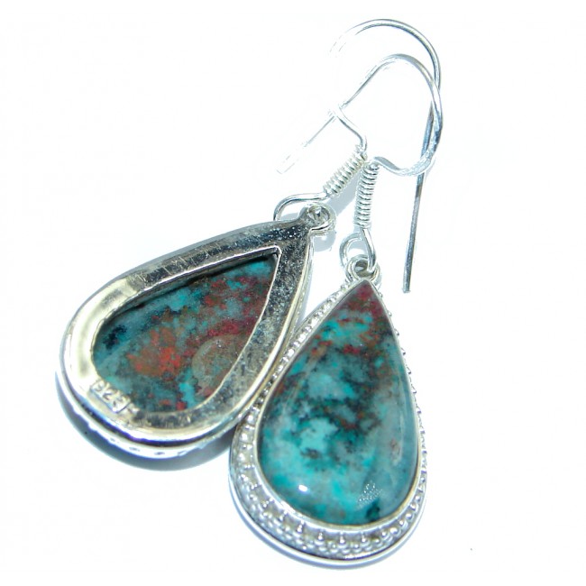 Huge Natural Sonora Jasper Sterling Silver handcrafted Earrings